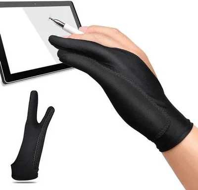 Produktbild von Digitale Zeichenhandschuhe für Grafiktablett, 2 Stück, Anti-Verschmutzung, Rechts/Links