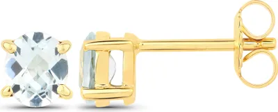 Produktbild von Vira Jewels Ohrstecker 925/- Sterling Silber 0,6cm gelb Aquamarine hellblau 147220007V