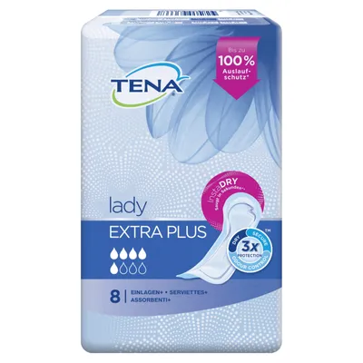 Immagine prodotto di Gli assorbenti Tena Lady Extra Plus per una sensazione di asciutto e sicurezza