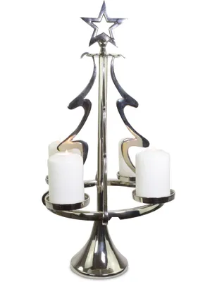 Produktbild von Riffelmacher Kerzenständer Weihnachtsbaum - Silber 32 x 56 cm | 24171 - Adventsdekoration