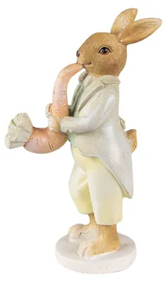 Obrázok produktu pre Clayre & Eef Figúrka králika 16 cm zelená žltá Polyresin