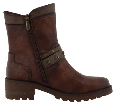 Produktbild von MUSTANG Damen Stiefelette mit Zierschnallen und Nieten, Größe:40 EU, Farbe:Braun