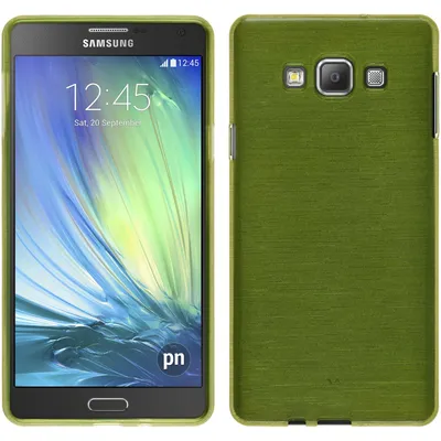 Produktbild von PhoneNatic Case kompatibel mit Samsung Galaxy A7 (A700) - pastellgrün Silikon Hülle brushed + 2 Schutzfolien
