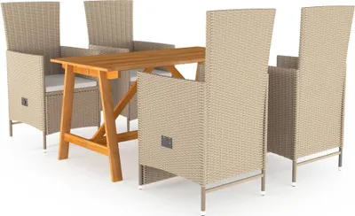 Produktbild von "2024 Moderne" 5-tlg. Garten-Essgruppe Beige - Gartenset Sitzgruppeen Neu4941759