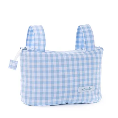 Produktbild von Organizer-Tasche für Kinderwagen Mi bollito Blau Vichy 15 x 18 x 45 cm