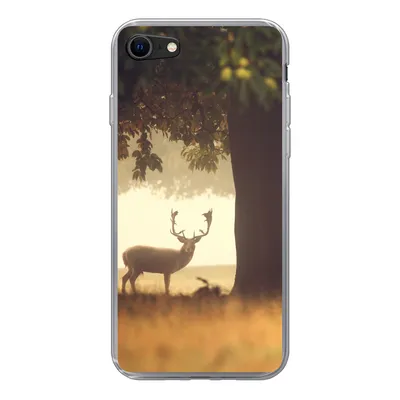 Produktbild von MuchoWow® Handyhülle Schutzhülle Hülle für iPhone SE 2020 Hirsche - Bäume - Wald Silikon Softcase Handy Hülle - Kartenbesitzer