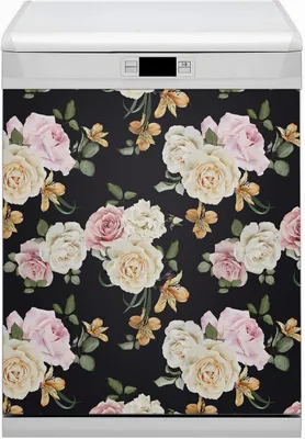 Produktbild von Geschirrspüle Magnet für Spülmaschine Magnetmatte Küche Magnete  Dekorative 60x80 cm  - Vintage -Rosen