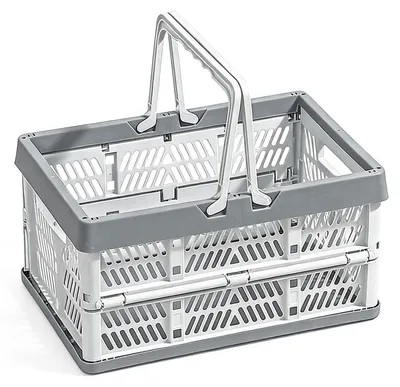 Klappbox 38,5x25x20 cm, zusammenklappbar, mit Tragegriff, grau