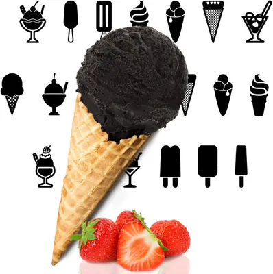 Immagine prodotto di Polvere di gelato nero alla fragola 333 g