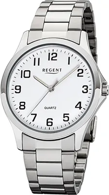 Produktbild von Regent Metall Herren Uhr 1152412 Armband-Uhr silber Metallarmband D2UR1152412
