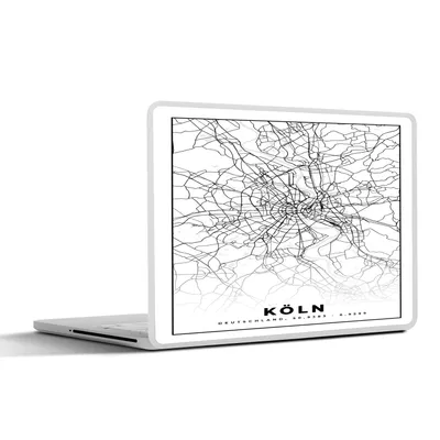 Produktbild von MuchoWow® Laptop Aufkleber Sticker Cover Karte - Köln - Karte - Stadtplan 31x22.5 cm - Laptop-Deko