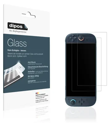 Produktbild von 2x Schutzfolie für Nintendo Switch 2 2025 matt - Anti-Shock 9H Folie dipos Glass Kunststoffglas