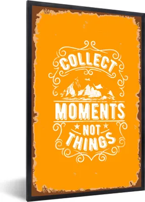Produktbild von MuchoWow® MuchoWow® Gerahmtes Poster Jahrgang - Berg - Text 60x90 cm - Poster mit zchwarzem Bilderrahmen - Kunst