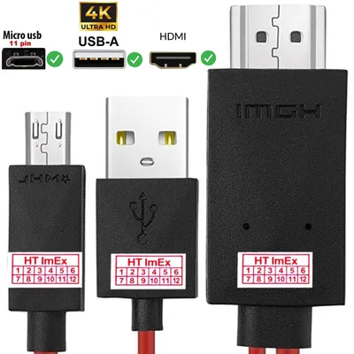 Produktbild von Micro 11-pin USB MHL auf HDMI Kabel Adapter 1080p HDTV HDCP kompatibel für Handy