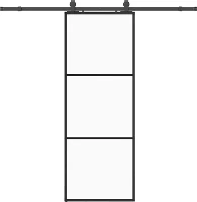Produktbild von vidaXL Schiebetür mit Beschlag Schwarz 76x205 cm ESG-Glas
