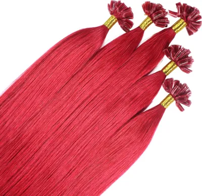 Immagine prodotto di hair2heart Premium Extensions capelli umani lisci - 25 ciocche 0,8g 40cm 0/44 rosso intenso