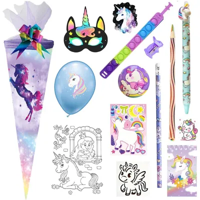Produktbild von Nestler Schultüte Galaxy Unicorn 50 cm gefüllt