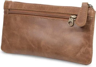 Zdjęcie produktu dla Skórzane etui z zamkiem błyskawicznym, 20 x 10 cm, praktyczne