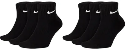 Produktbild von Nike SX7677 Socken Damen Herren Kurz Sportsocken Sparset - Größe: 42-46 - Farbe: 6 Paar schwarz