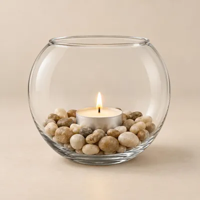 Produktbild von Hatchet Glass Teelichthalter - Glas - D7 x H9 cm - Teelichthalter / Mini-Vase