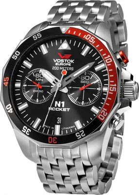 Produktbild von Vostok Europe 6S21-225A707-B Herrenuhr Chronograph Rocket N1 Stahl/Schwarz