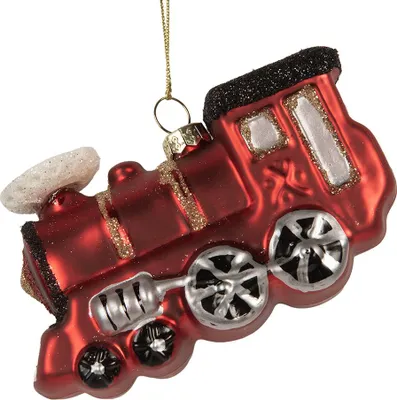 Produktbild von Clayre & Eef Weihnachtsanhänger Zug 10x4x5 cm Rot Glas
