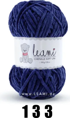 Produktbild von LEAMI Chenille Soft UNI 133 blau,