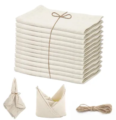Stoffservetten 12er Set 40x40 cm Baumwoll-Leinen-Mix