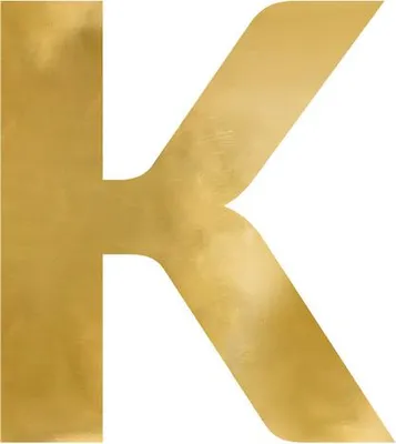 Produktbild von Spiegelbuchstabe „K“, gold, 54x60 cm