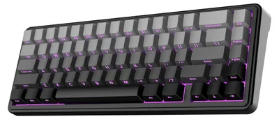 Image de Clavier mécanique, format 65%, couleur noire, batterie 4000 mAh, éclairage RGB, système de remplacement à chaud des switches
