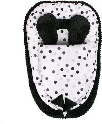 Image de Minky Belisima Cute Baby Couverture Noir/Blanc Nid de bébé avec couverture