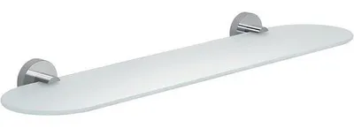Produktbild von Famanu Badezimmerregal 60 cm - Chrom und Edelstahl mit satiniertem Glas