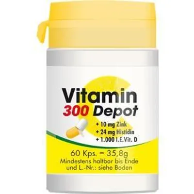 Produktbild von Vitamin C 300 Depot+Zink+Histidin+D Kapseln 60 St