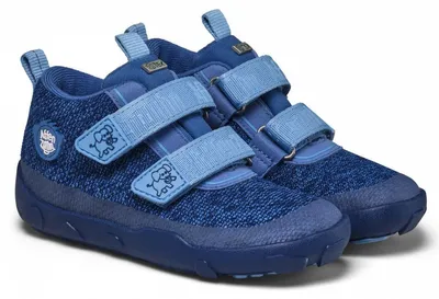 Produktbild von Affenzahn Knit Happy Elefant Klettschuh Blau in Gr. 22