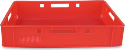 Produktbild von 5 x E1 Eurofleischerkiste, Metzgerkiste, Transportkiste Farbe rot (5xE1 rot)