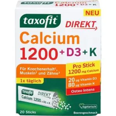 Obrázok produktu pre Taxofit Calcium 1200+D3+K Direkt tyčinky, 20 ks