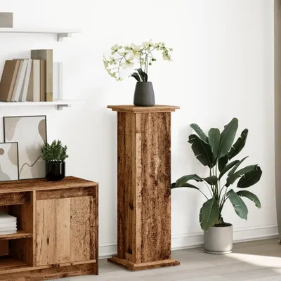 Produktbild von Eleganter Postament mit Stauraum Altholz-Optik 31x30x90 cm Holzwerkstoff GermanyMöbel 33960 - Pflanztische