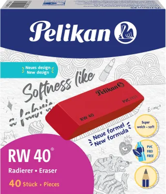 Obrázok produktu pre Pelikan® 606127 Guma RW 40 - 20 x 8 x 57 mm, červená, plast