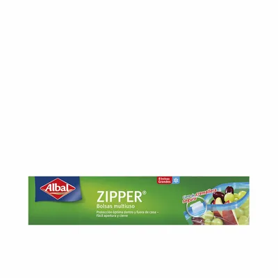 Immagine prodotto di Un set di borse ermetiche riutilizzabili Albal Zipper 3 L multiuso 8 pezzi