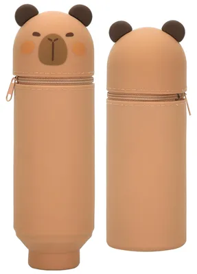 Produktbild von Capybara-Federmäppchen, niedliches, weiches Silikon-Federmäppchen, 2-in-1-Stiftehalter und Stiftehalter für Schule und Schüler