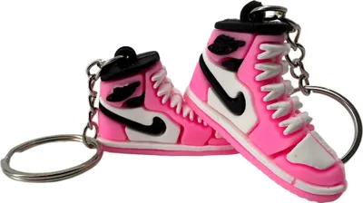 Produktbild von Schlüsselanhänger Mini Anhänger Geschenk Cartoon Schlüsselanhänger Silikon Schlüsselanhänger für Handyhülle Charme Rucksack Geschenk Sneaker rosa