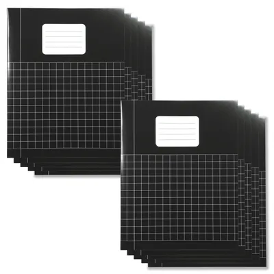 Produktbild von DULA Hefte - A5 Format kariert 10 mm - Schwarz - 10er Pack - Schulheft kariert