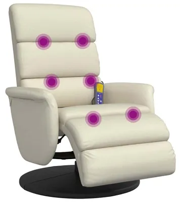 Produktbild von vidaXL Massagesessel mit Fußteil Creme Kunstleder