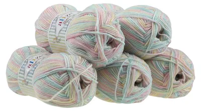 Produktbild von 500g Baby Wolle Strickgarn ALIZE Baby Best Batik Antipilling, unterschiedliche Farben