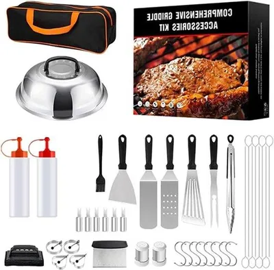Produktbild von Famanu BBQ-Set 42-teilig mit Grillspatelset und Tragetasche - Edelstahl