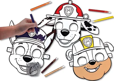 Produktbild von Paw Patrol - Masken beflockt + Filzstifte, zum selber ausmalen