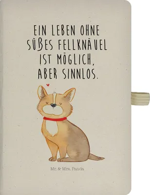 Produktbild von Mr. & Mrs. Panda Journal Hund Glück - Transparent - Geschenk, Tagebuch, Corgie, Herz, Sprüche, Liebe, notizbuch, Reisetagebuch, Kladde, Skizzenbuch, glücklich