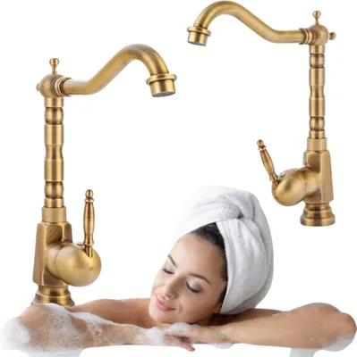 Produktbild von Hoher Badewannenarmatur Alt Gold S-1087 Retro