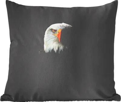 Produktbild von MuchoWow® Zierkissen Sofakissen Wohnzimmer Dekokissen 50x50 cm Adler - Schwarz - Gelb - Komfort - Sofakissen