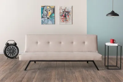 Produktbild von Hanah Home, Zola - Cream, 3-Sitzer-Schlafsofa, 100 % METALL, Creme, 180 x 102 cm